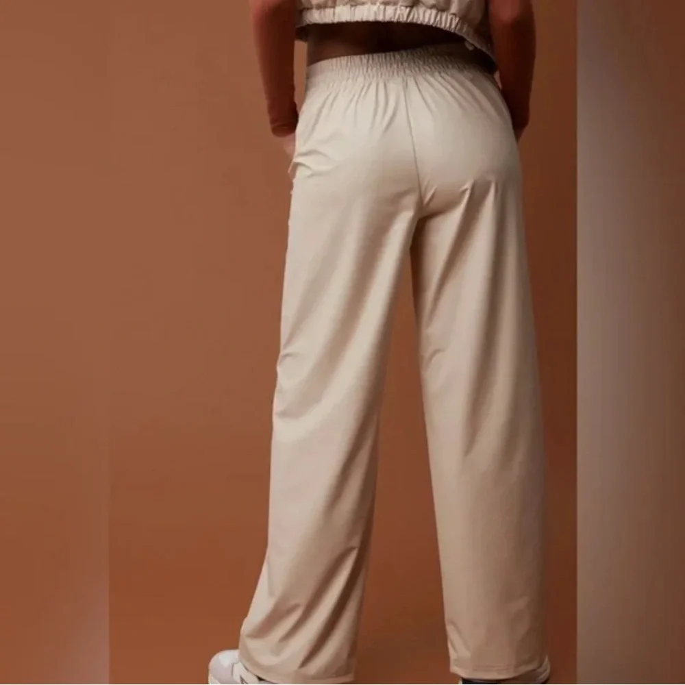 Cream Wide-Leg Faux Leather Pants L NWOT - Picture 8 of 8